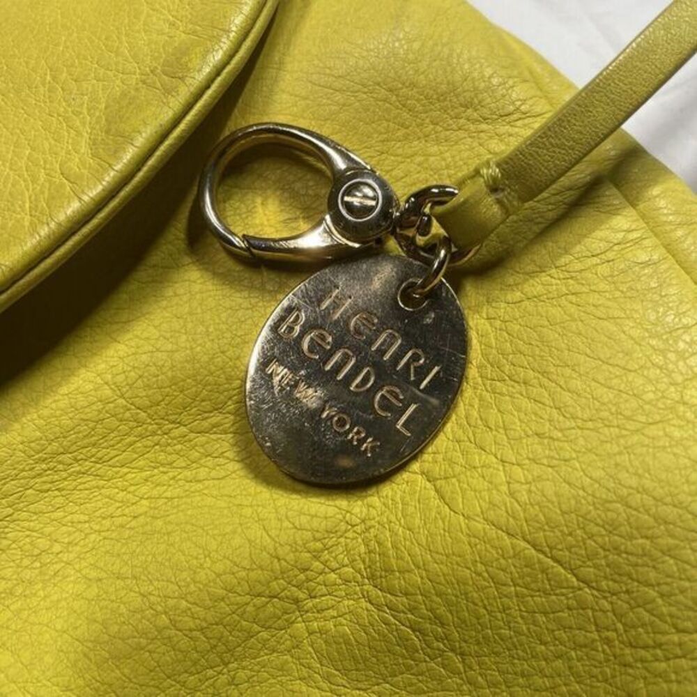 Henri Bendel‎ Bright Yellow Leather Crossbody Bag  Handbag 11"x11" - Picture 3 of 14